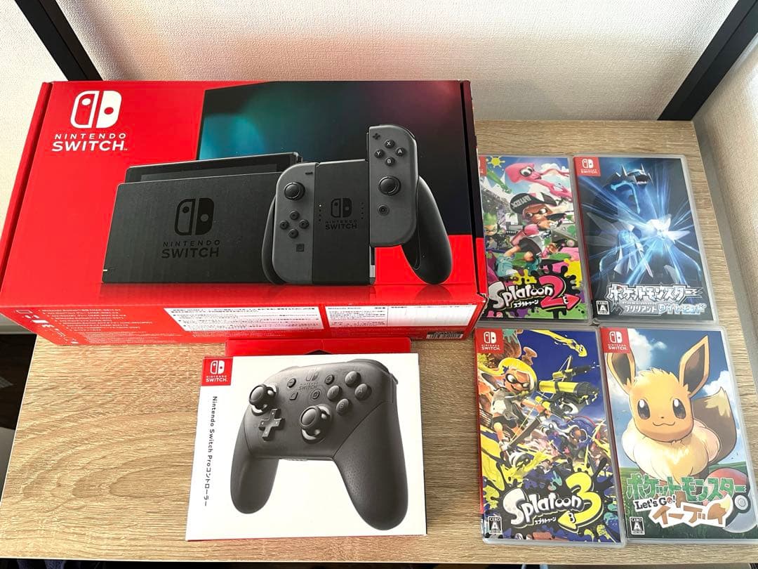 【美品】Nintendo Switch 本体+ソフト5本+プロコン
