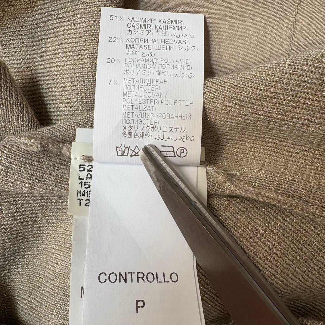 極美品 ブルネロクチネリ カシミヤ シルク ラメニットワンピース Lサイズ