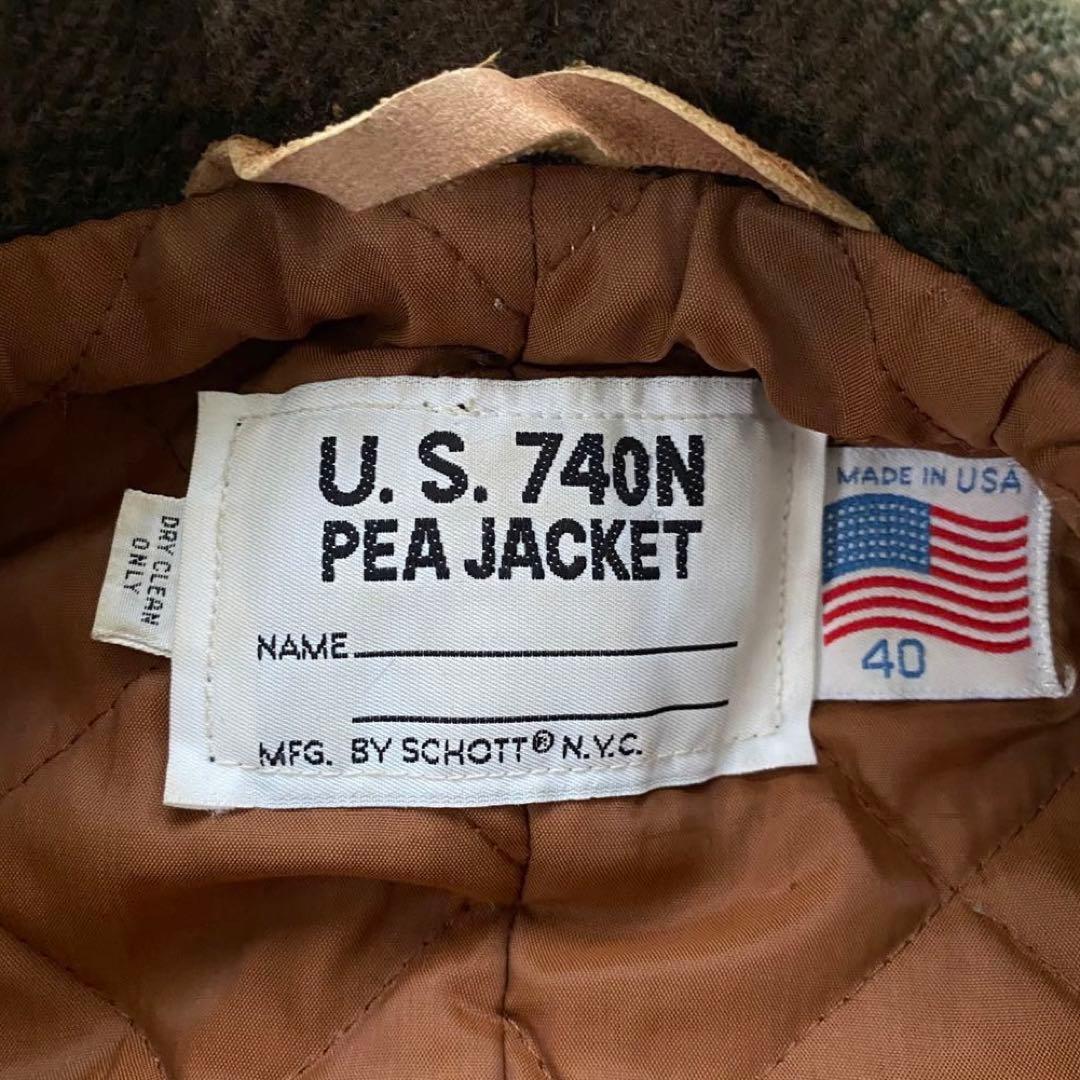 希少カラー Schott 740N　Pコート 40チェック