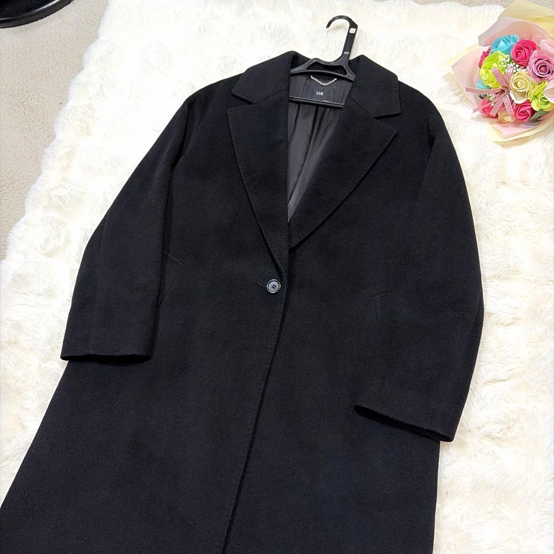 極美品 23区 ウールカシミヤビーバー 滝沢眞規子さん着用 ブラック コート