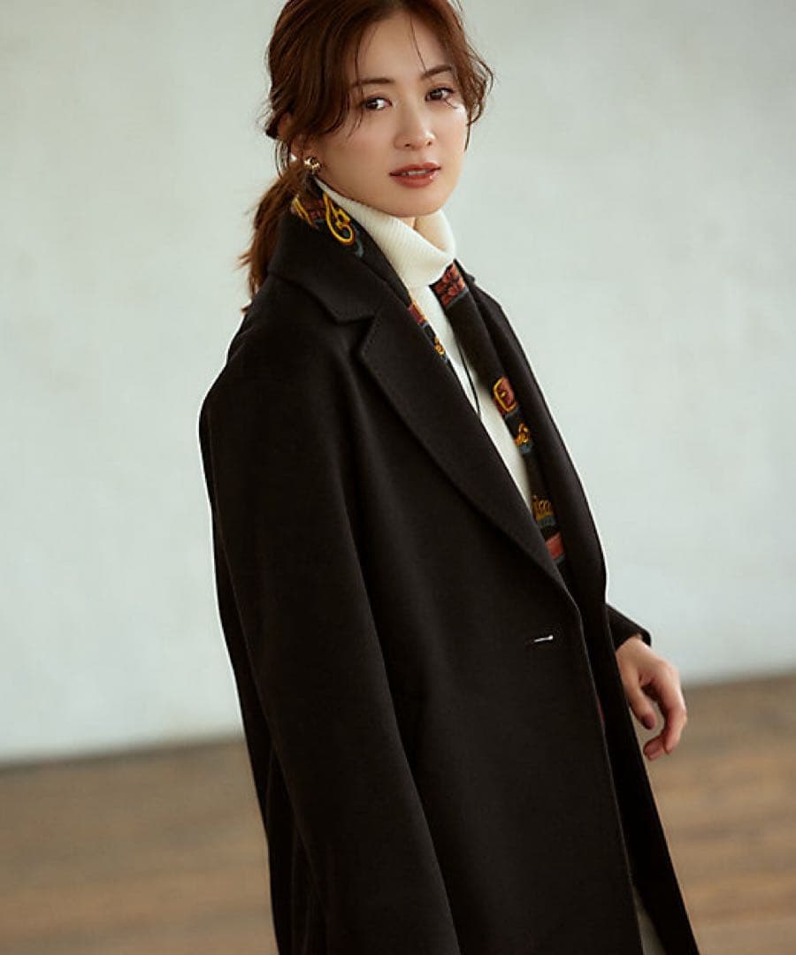 極美品 23区 ウールカシミヤビーバー 滝沢眞規子さん着用 ブラック コート