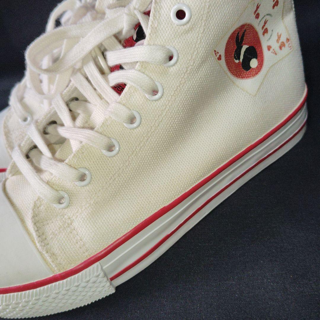 ピンクハウス　ハイカットスニーカー　レディース　白　うさぎ　トランプ柄　L