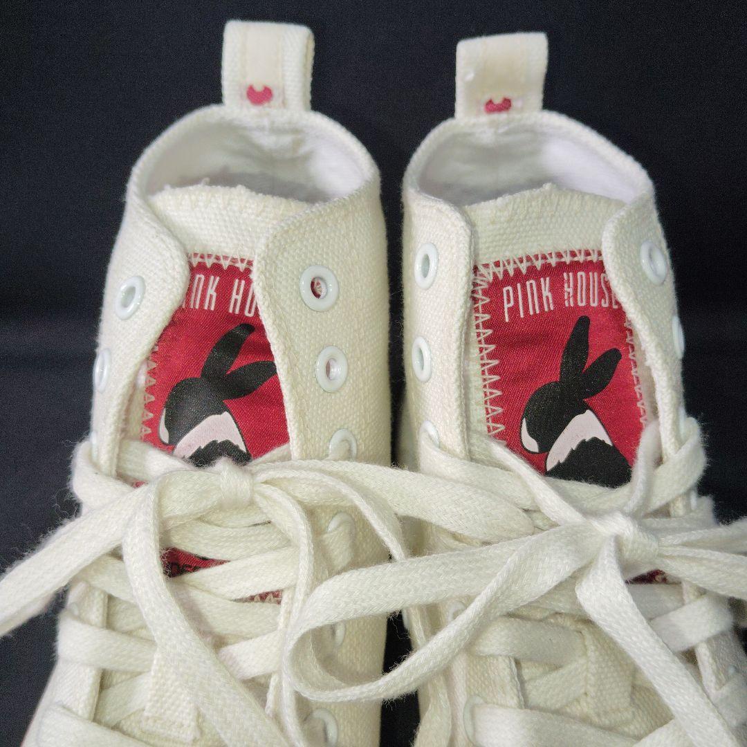 ピンクハウス　ハイカットスニーカー　レディース　白　うさぎ　トランプ柄　L