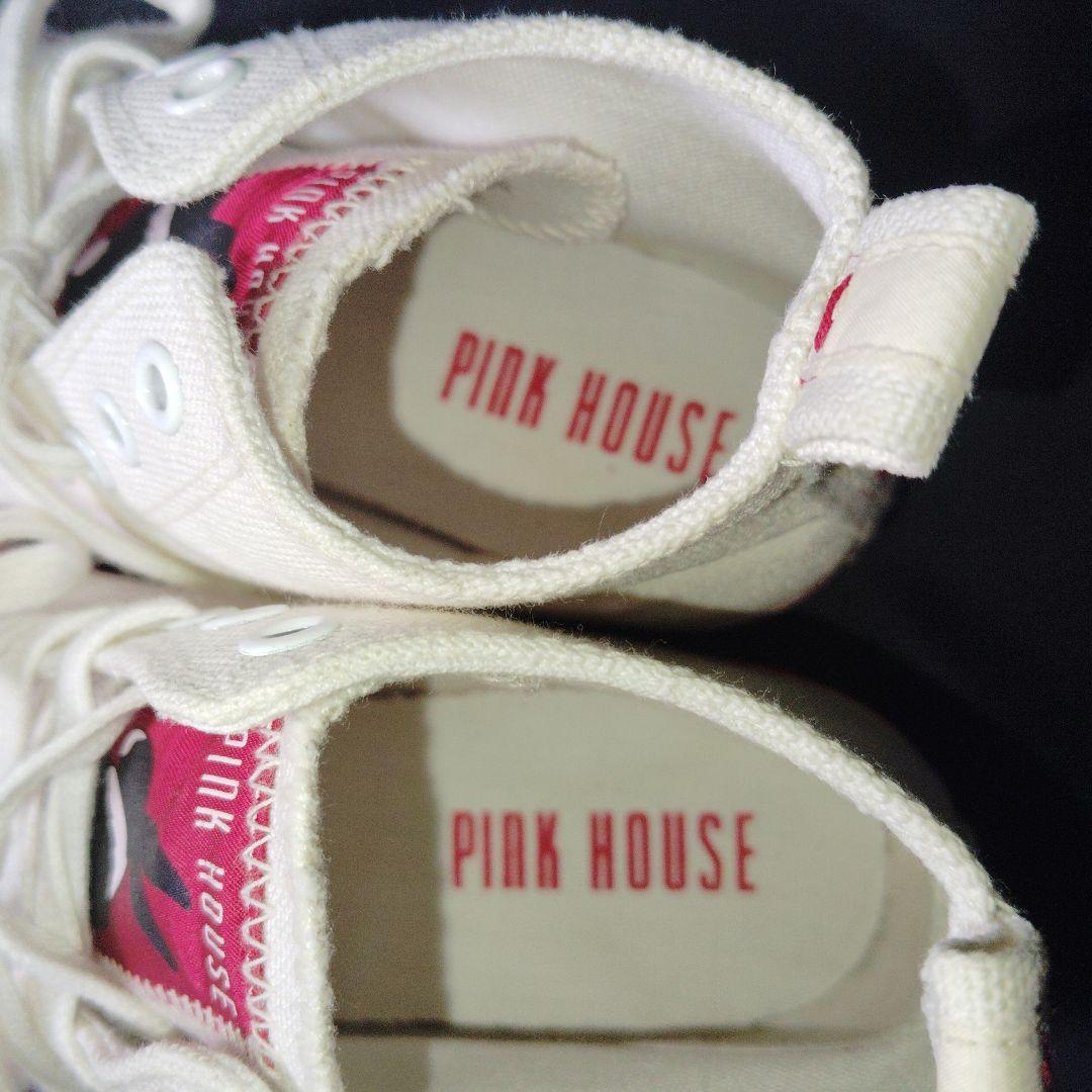 ピンクハウス　ハイカットスニーカー　レディース　白　うさぎ　トランプ柄　L