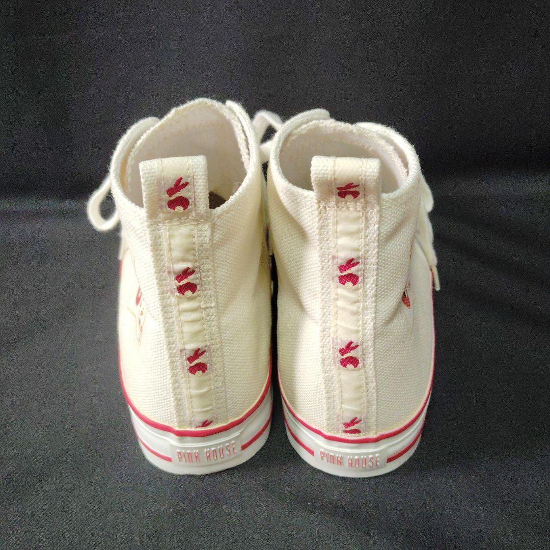 ピンクハウス　ハイカットスニーカー　レディース　白　うさぎ　トランプ柄　L