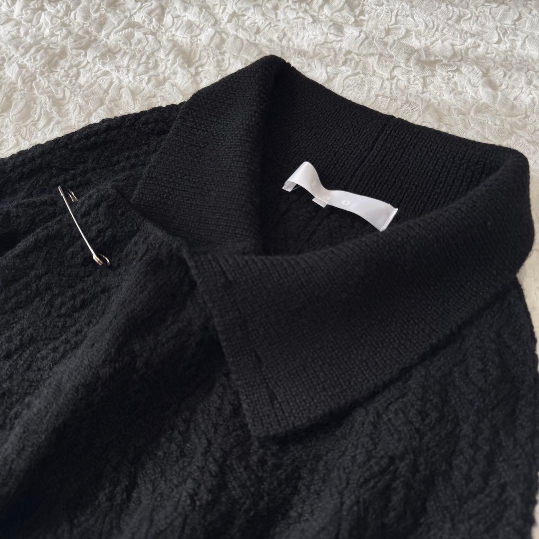 【美品】 タオ コムデギャルソン ウール ニット ポンチョ ケープ ブラック 黒