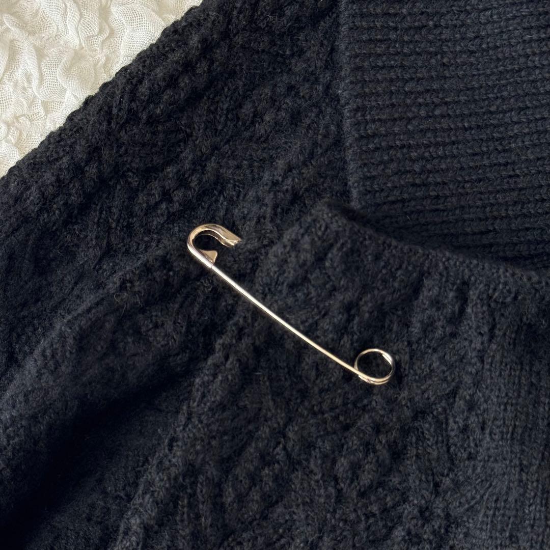 【美品】 タオ コムデギャルソン ウール ニット ポンチョ ケープ ブラック 黒