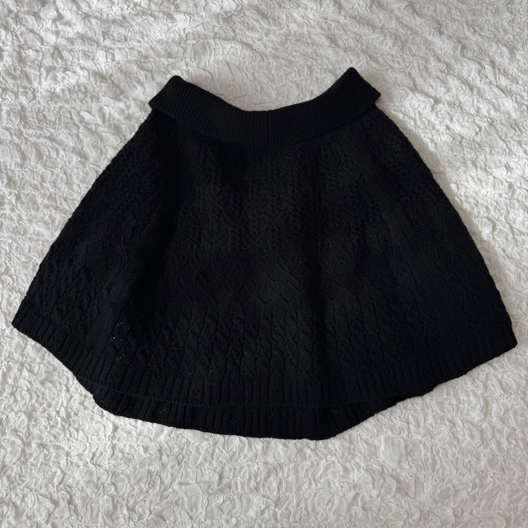 【美品】 タオ コムデギャルソン ウール ニット ポンチョ ケープ ブラック 黒