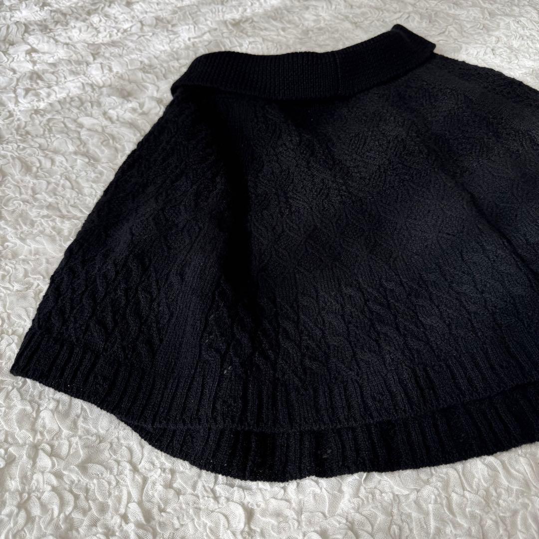 【美品】 タオ コムデギャルソン ウール ニット ポンチョ ケープ ブラック 黒