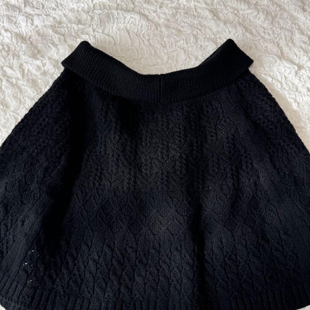 【美品】 タオ コムデギャルソン ウール ニット ポンチョ ケープ ブラック 黒