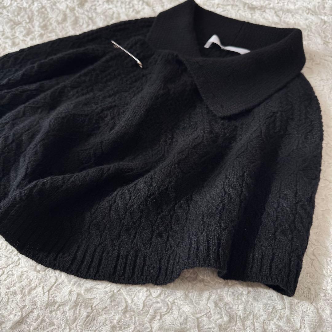 【美品】 タオ コムデギャルソン ウール ニット ポンチョ ケープ ブラック 黒