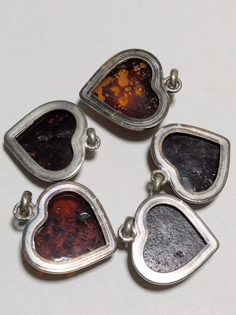 琥珀 ペンダントトップ シルバー 925 チャーム