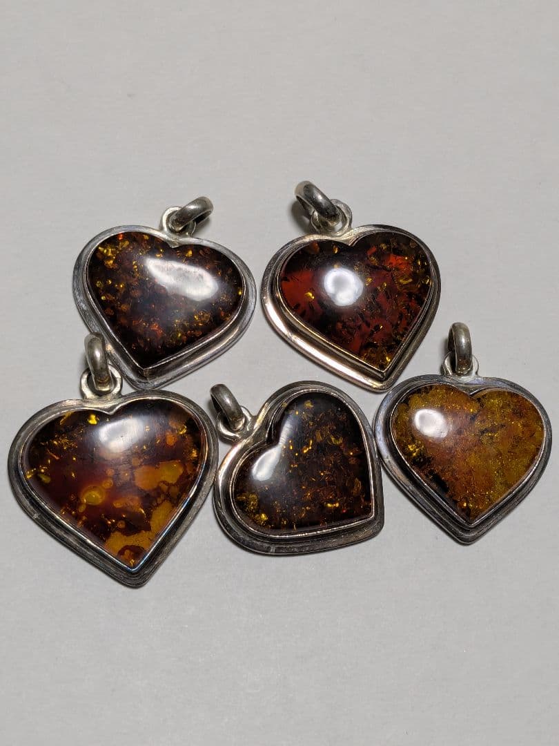 琥珀 ペンダントトップ シルバー 925 チャーム