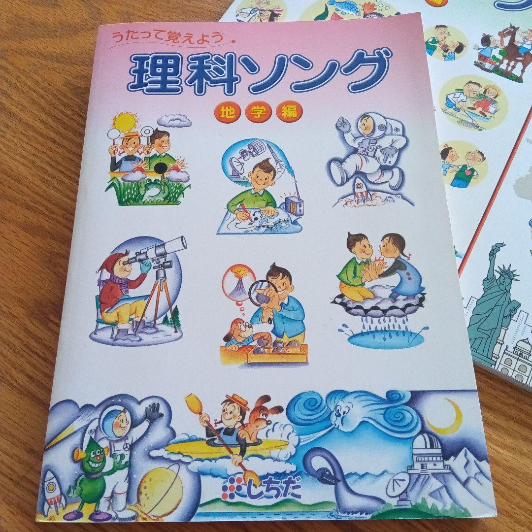 しちだソング　5冊セットCD付き　理科ソング・社会科ソングセット