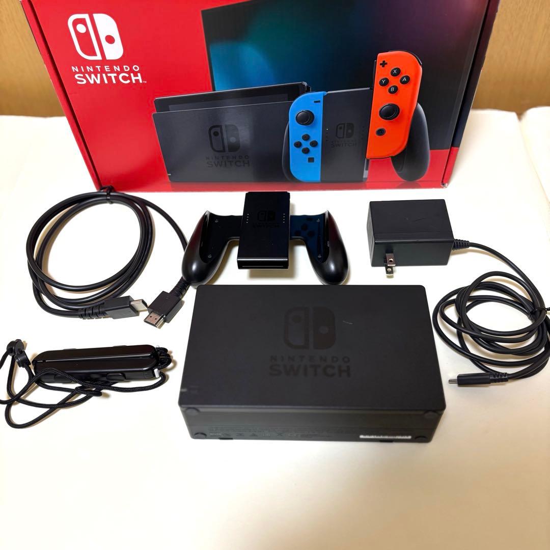 【おまけ3点付】Switch本体一色➕グリップコントローラー➕SDカード