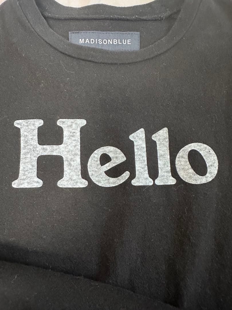 【美品】MADISONBLUE マディソンブルー Hello Tシャツ 00 黒