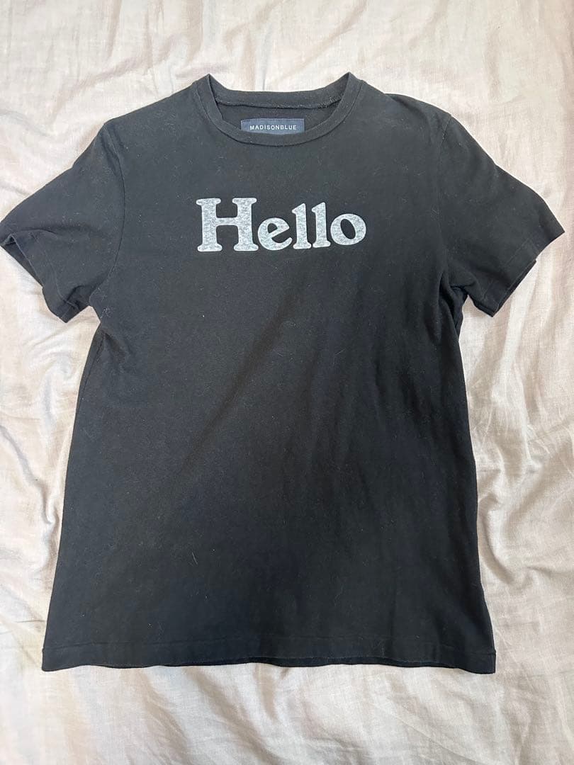 【美品】MADISONBLUE マディソンブルー Hello Tシャツ 00 黒