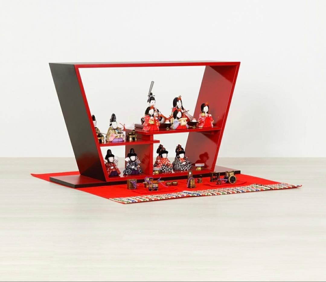 新品未使用　木目込み　雛人形　15人飾り　①