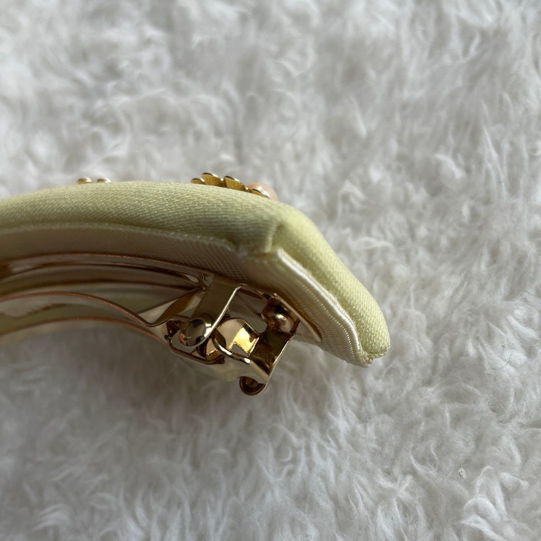 ACCA 希少★ イエロー パール バレッタ フラワー 黄色 花