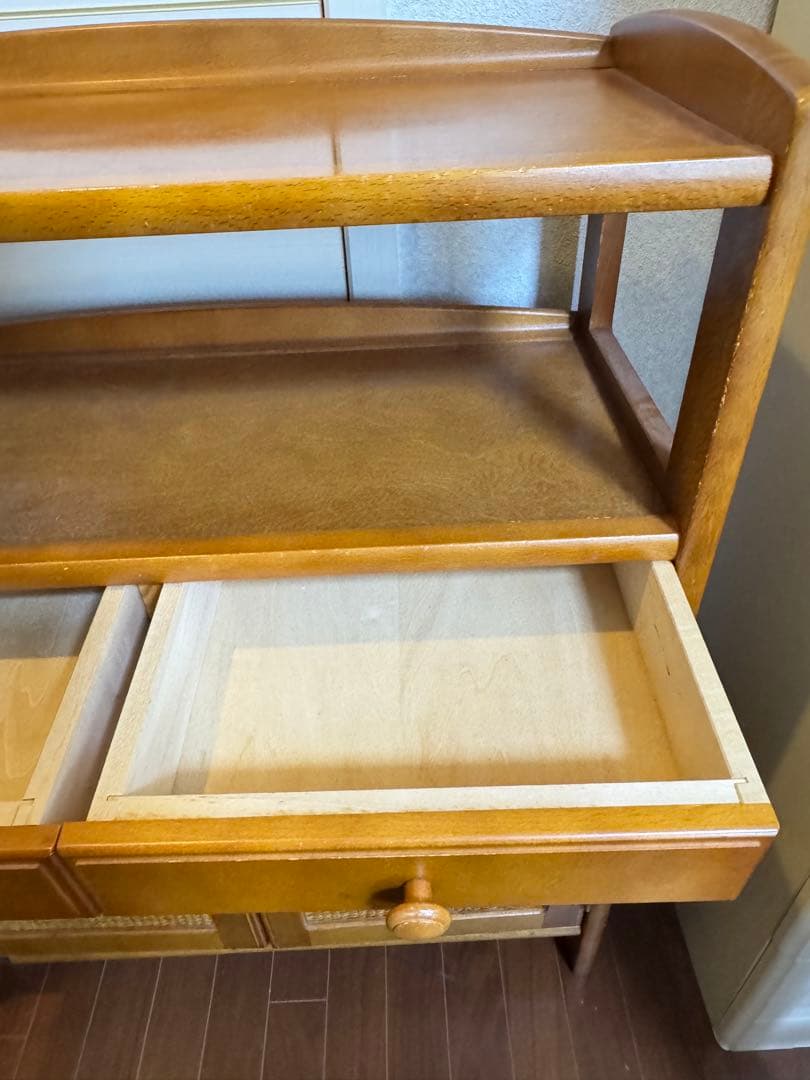 オールドカリモク　電話台　FAX台　キャビネット　レトロ　送料込み匿名発送