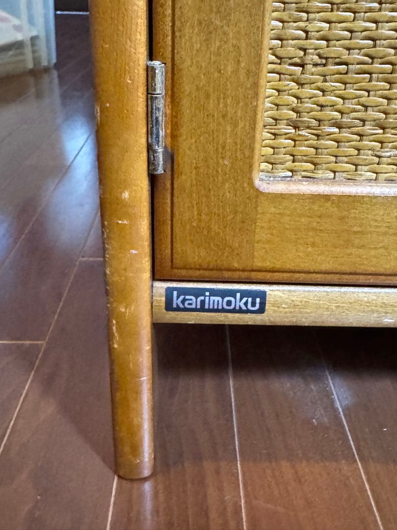 オールドカリモク　電話台　FAX台　キャビネット　レトロ　送料込み匿名発送