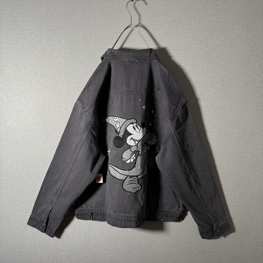 【タグ付】香港ディズニー ファンタジア ヴィンテージ加工 デニムジャケット XL