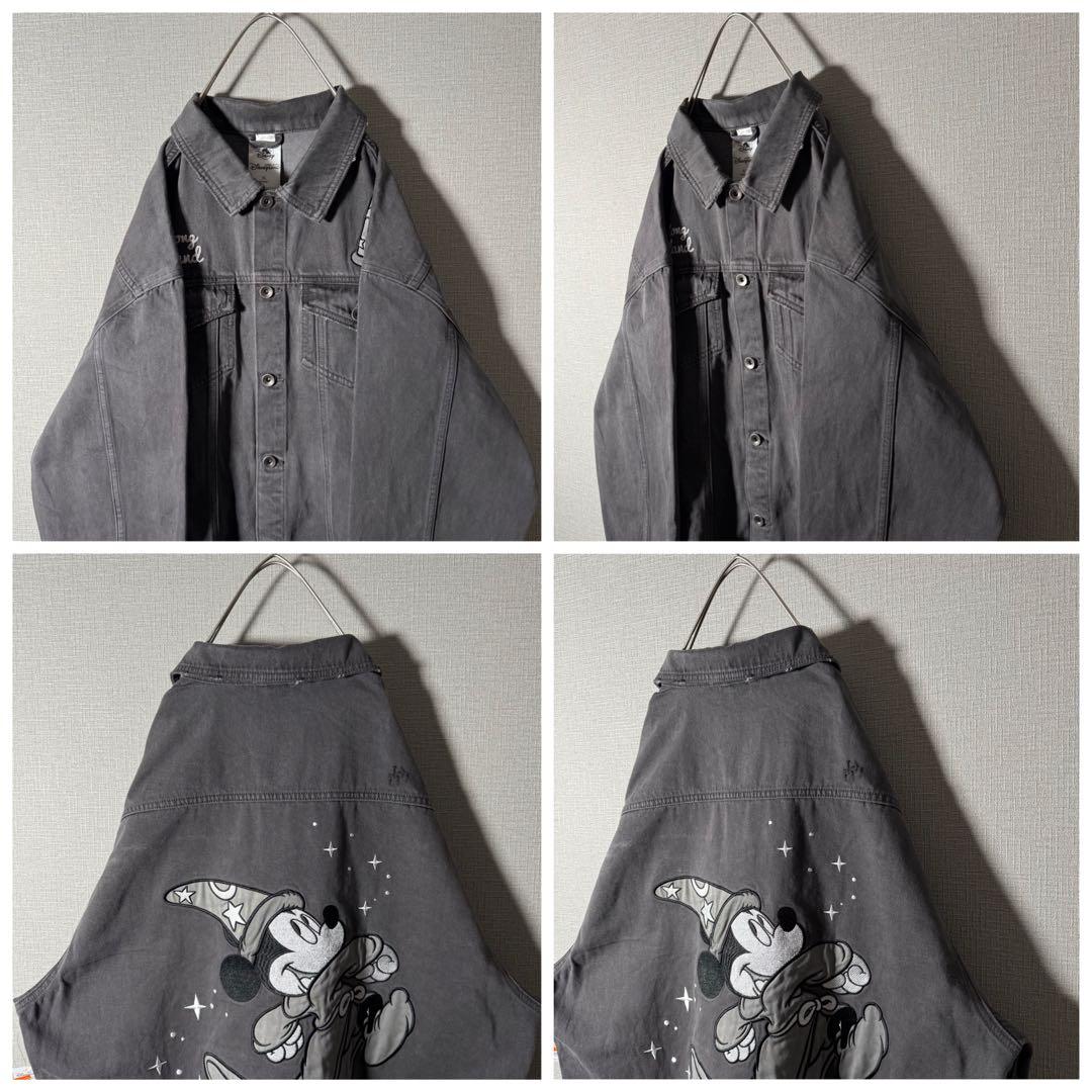 【タグ付】香港ディズニー ファンタジア ヴィンテージ加工 デニムジャケット XL