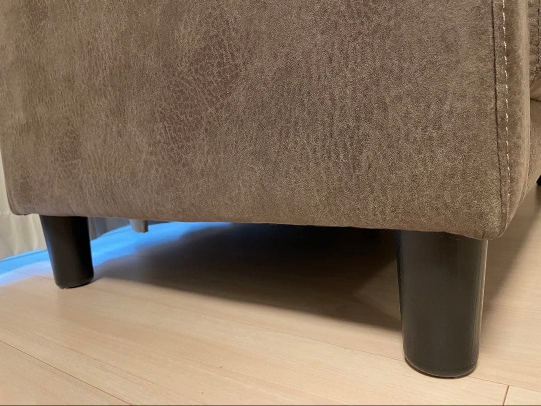 【値下げ】ブラウン ファブリック 2人掛けソファ