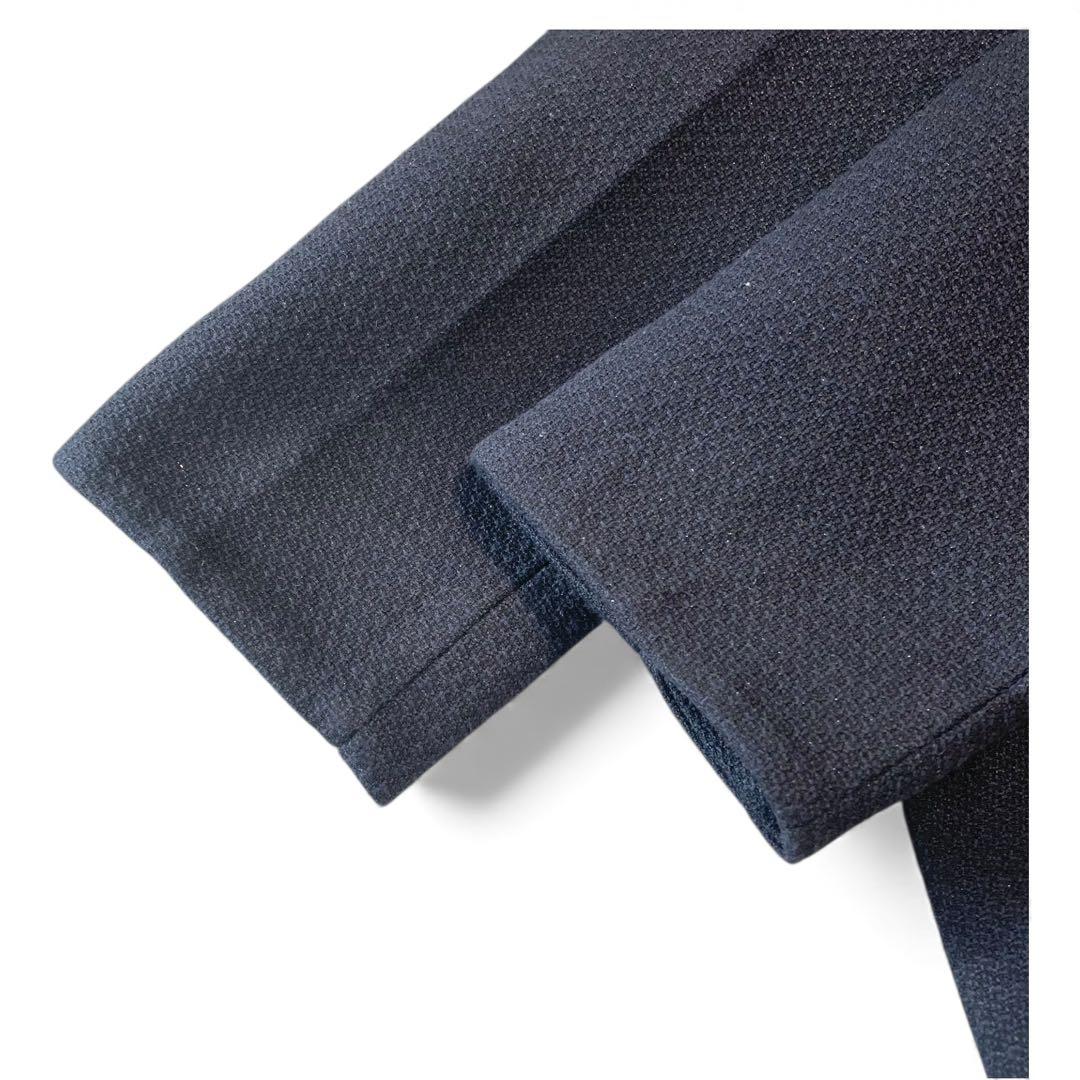 25SS✨タグ付✨anuans ツイードノーカラーフォルムジャケット 紺ブレ 金