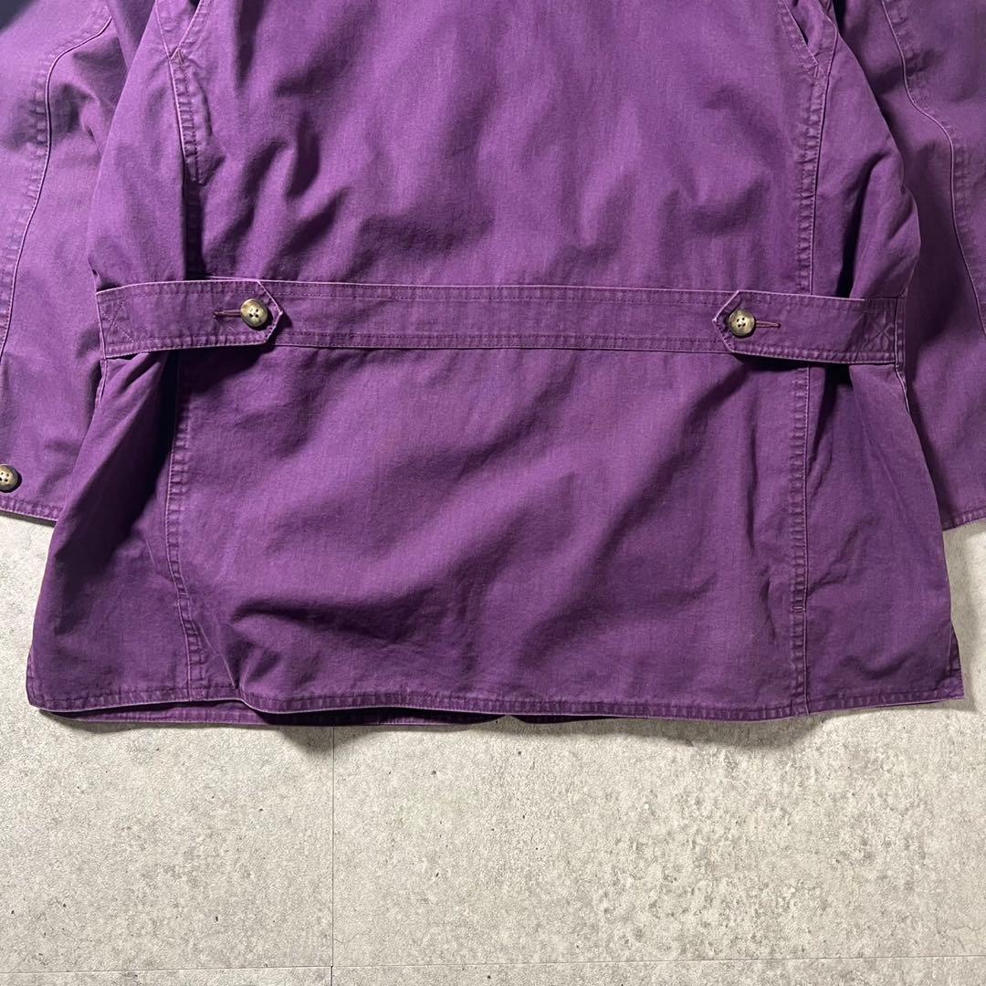 L.L.Bean ハンティングジャケット レザー襟 パープル 古着