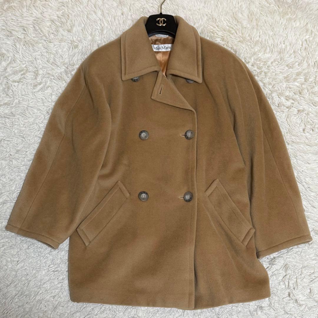 最高級白タグ/ラナウール✨マックスマーラ コート キャメル 40 ダブルブレスト