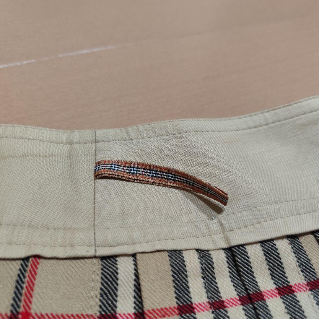 バーバリー ロンドン ノバチェック ベルト バックプリーツミニスカート 36