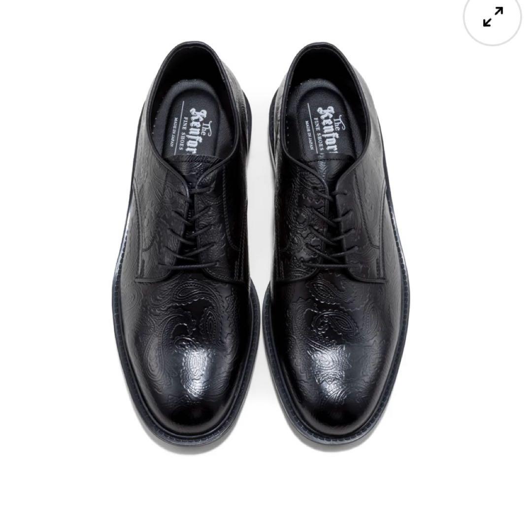 靴 kenford CLASSIC PLAIN TOE BLACK PAISLEY