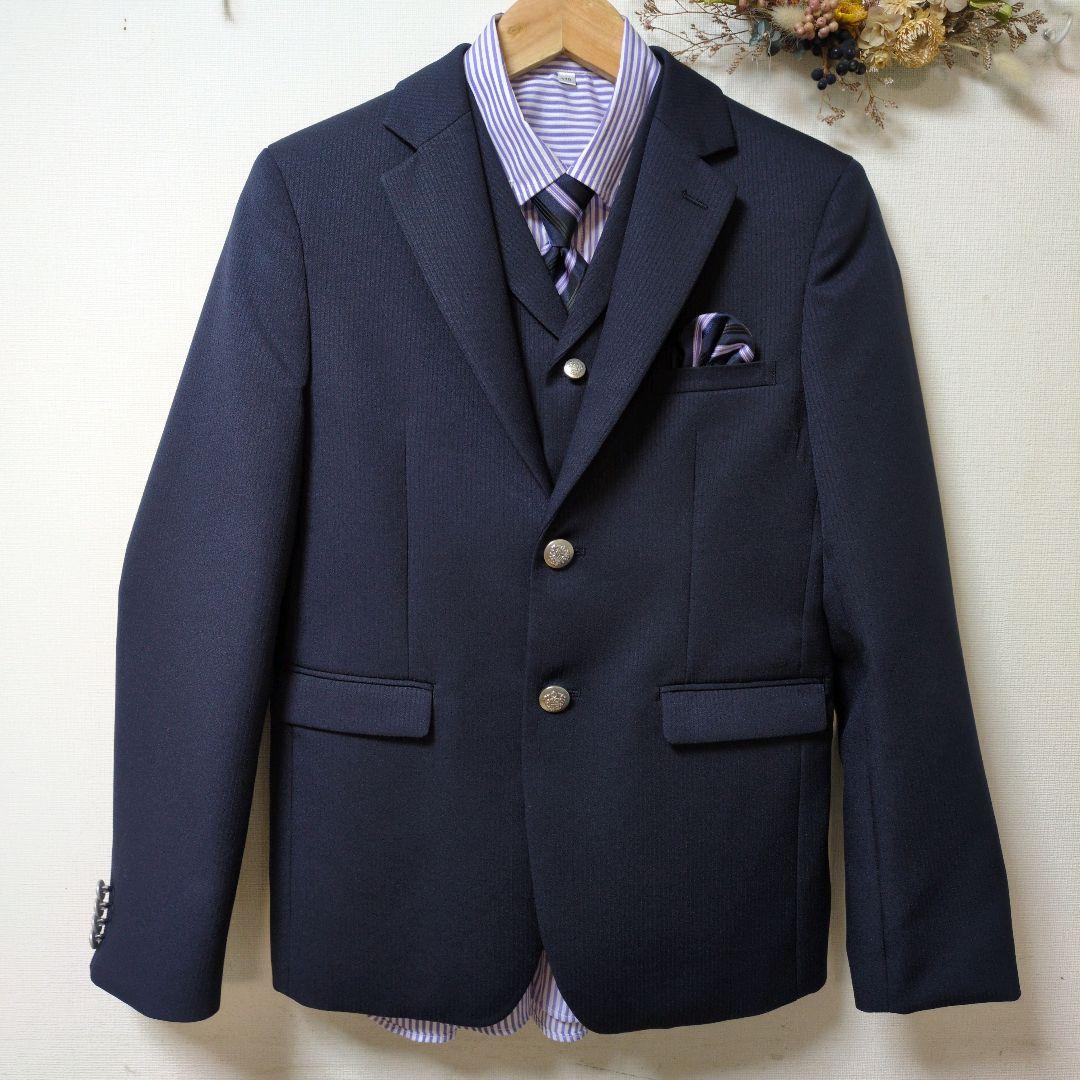 WANDER FACTORY 男の子 フォーマルスーツ 6点 ネイビーストライプ