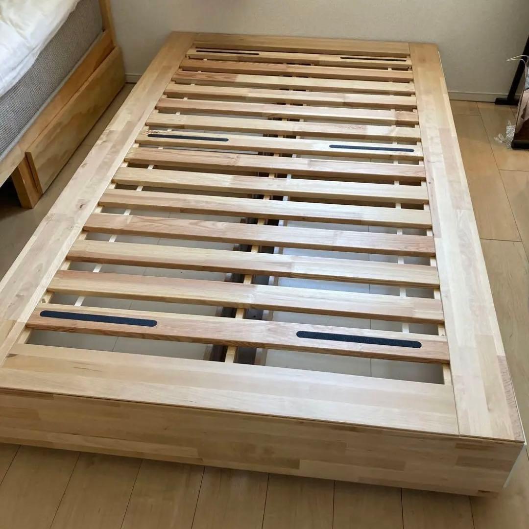 【5月以内限定】セミダブル　ベットフレーム収納付き　（IKEA MANDAL）