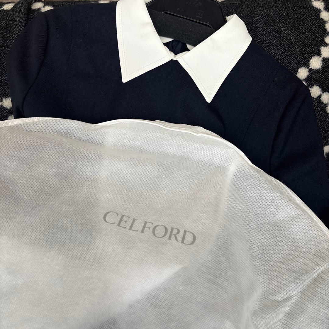 未使用　セルフォード　襟付きワンピース　ネイビー