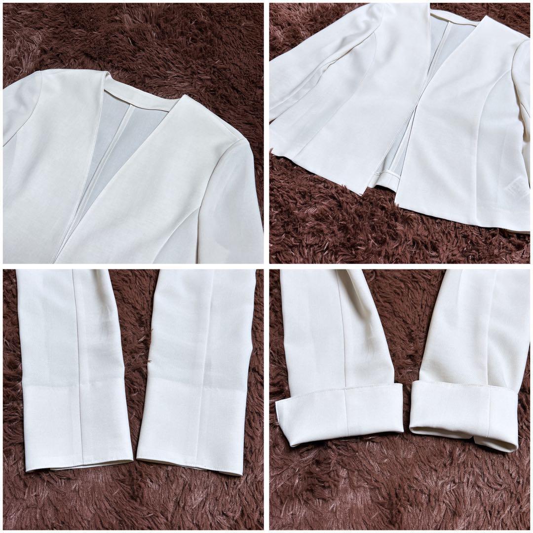 極美品✨ノーリーズソフィー　ノーカラースーツセットアップ　スカート　アイボリー