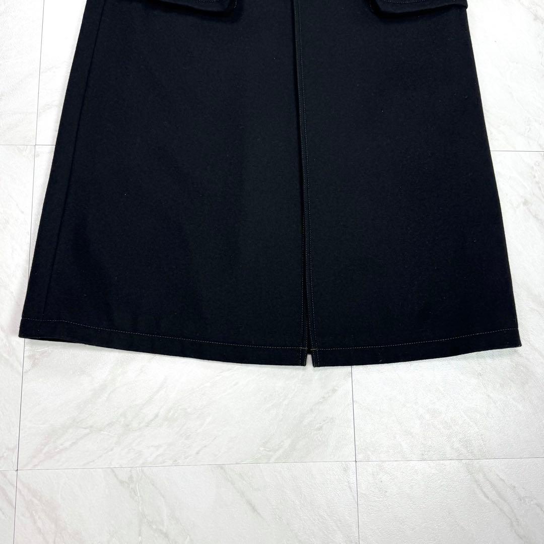 美品 ゴルチエ ジーンズ スーパーロング ファー切替 ミリタリー コート 48