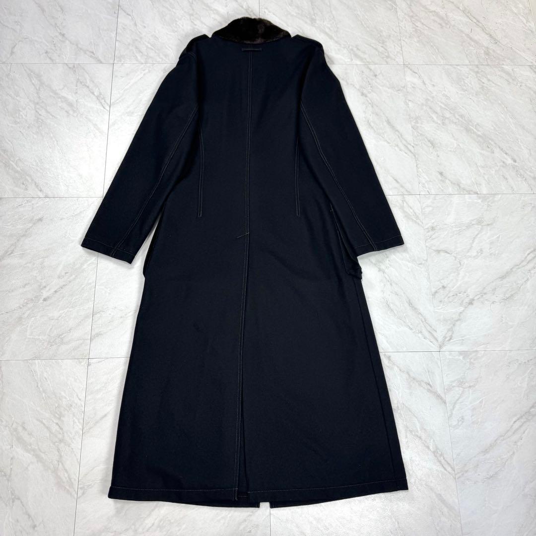 美品 ゴルチエ ジーンズ スーパーロング ファー切替 ミリタリー コート 48