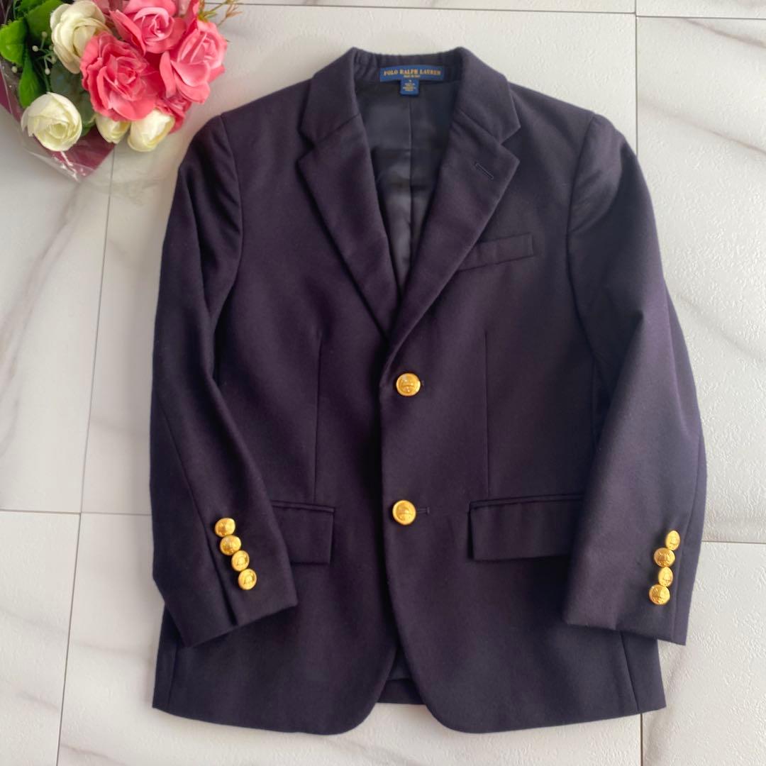高級 ラルフローレン4点セット フォーマル 120 スーツ ブレ ネイビー