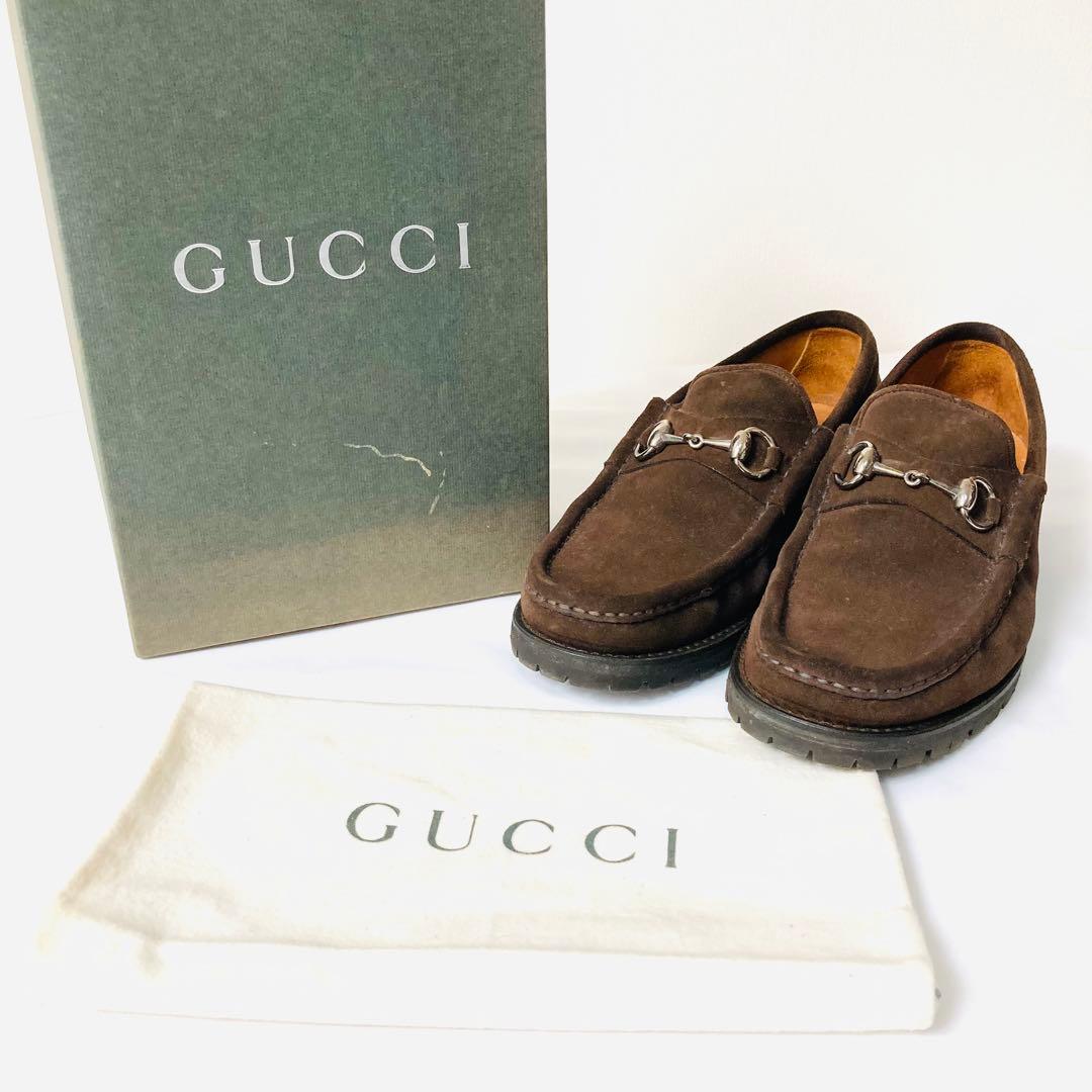 グッチ ホースビット スウェード モカシン シューズ 7E