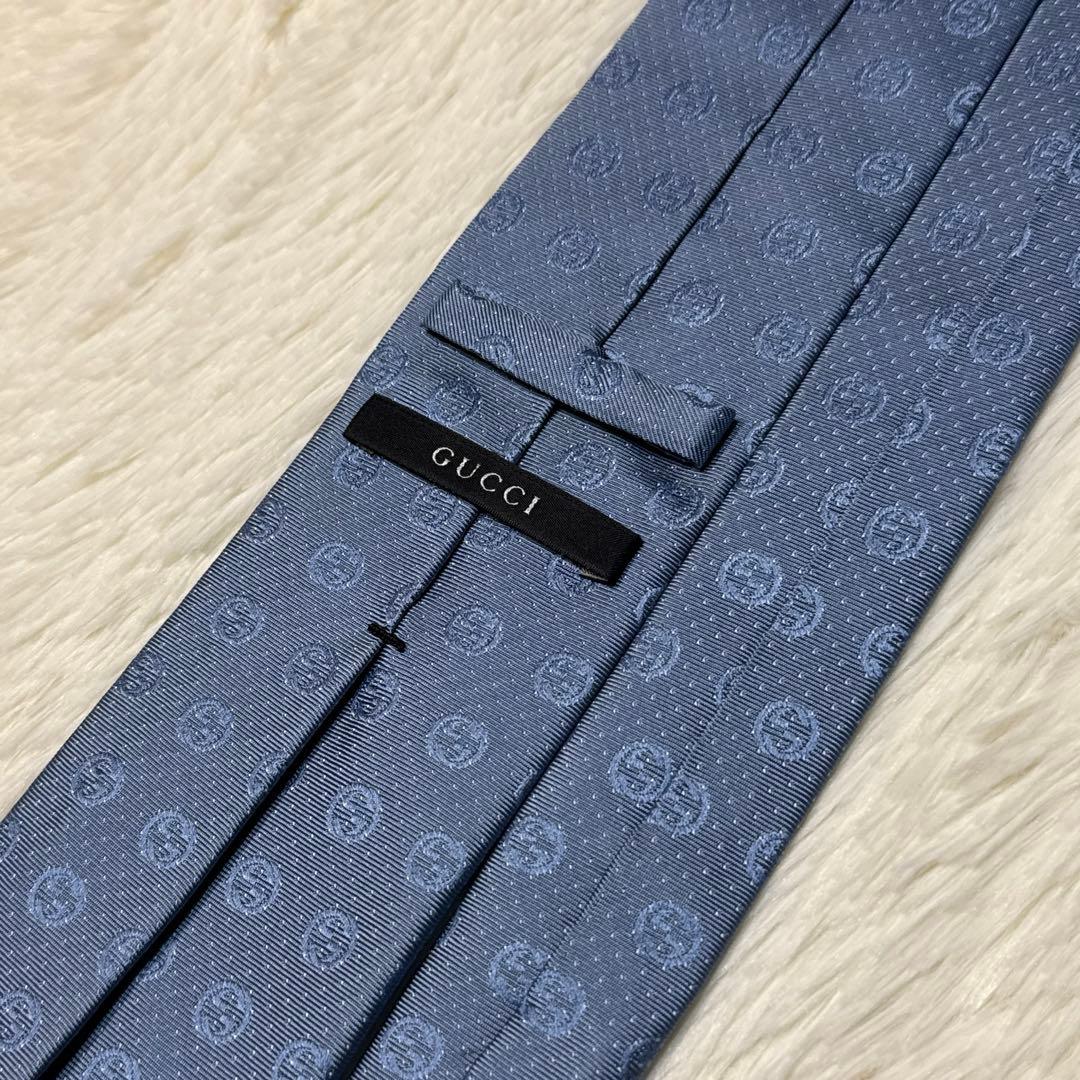 【美品】GUCCI ネクタイ　高級シルク　GG柄　グッチ