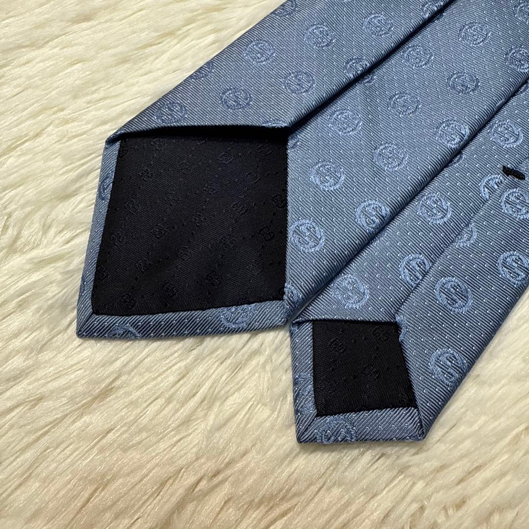 【美品】GUCCI ネクタイ　高級シルク　GG柄　グッチ