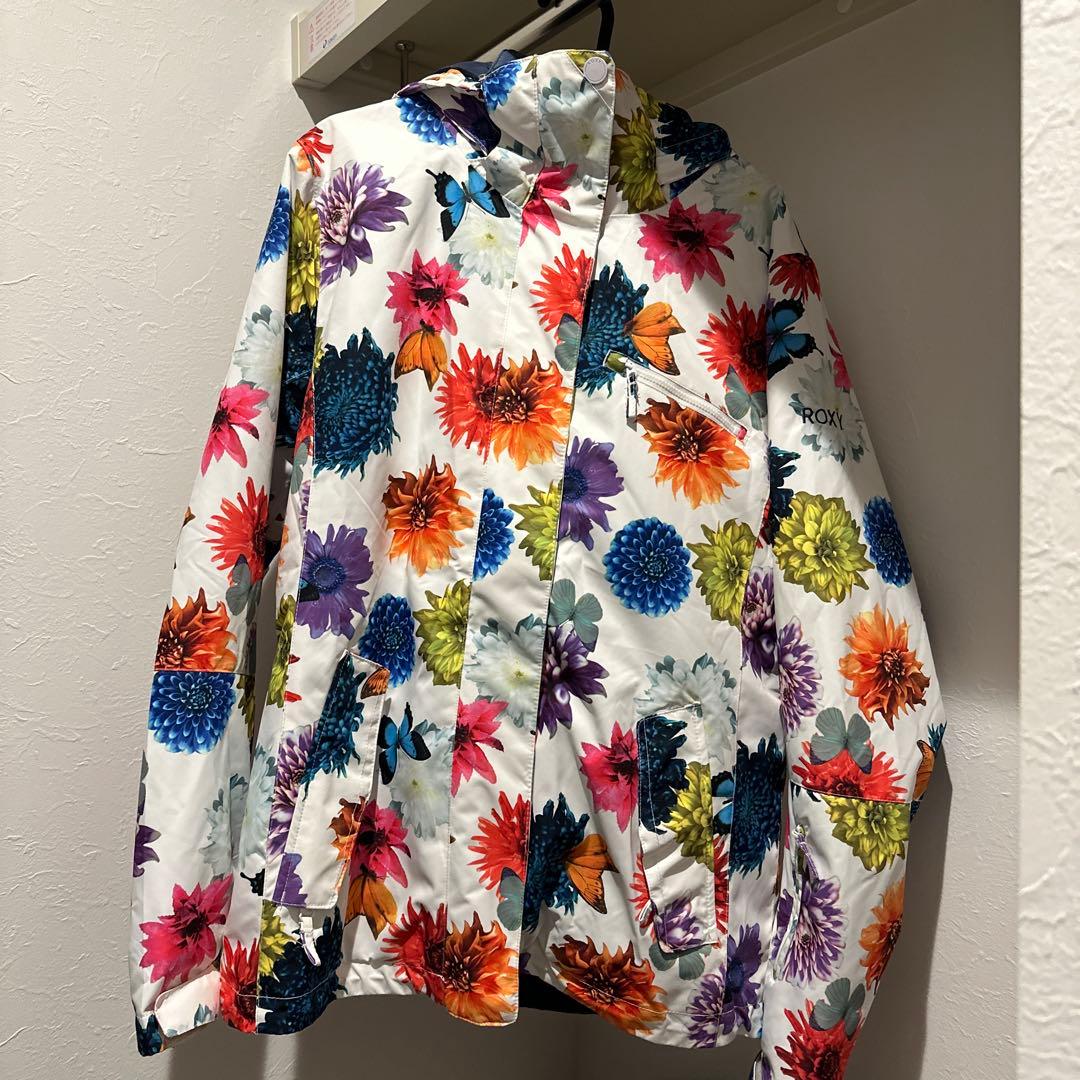 ROXY 花柄 スノーボードウェア レディース　白