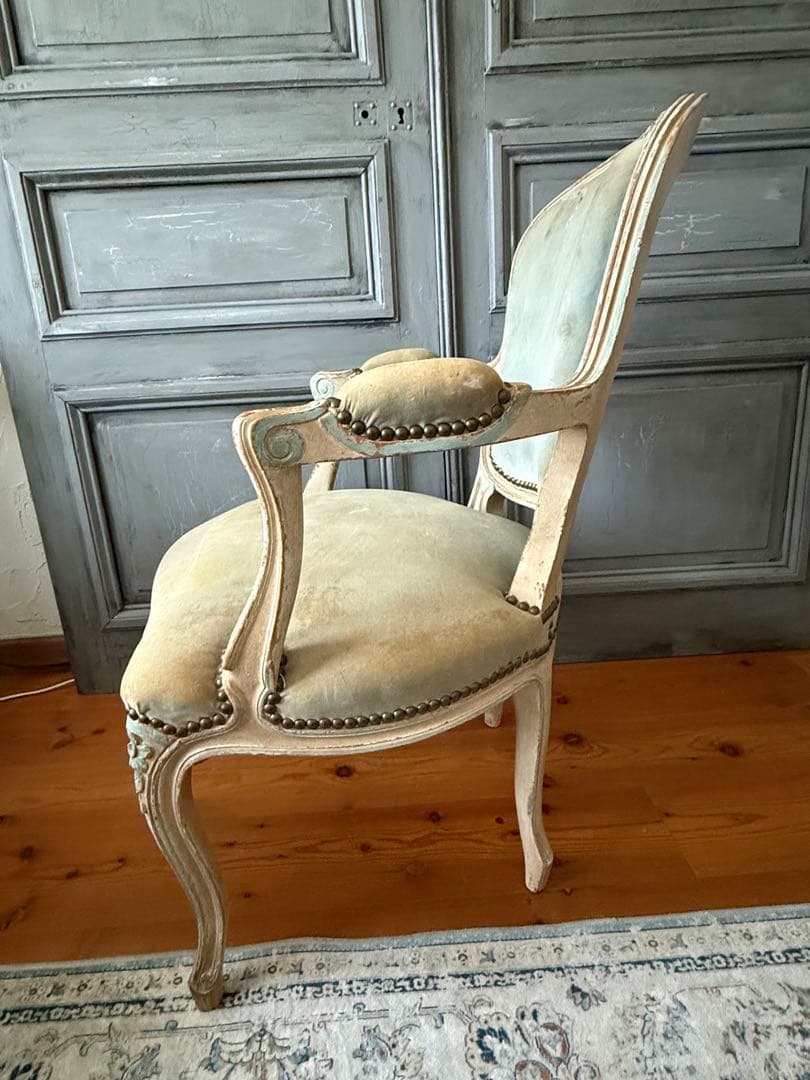 フレンスアンティーク　ルイ15世アームチェア　サロンチェア