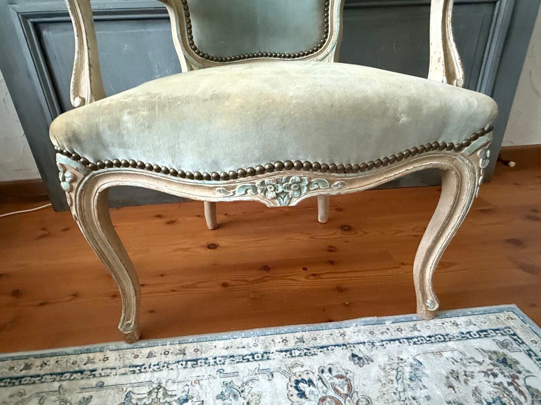 フレンスアンティーク　ルイ15世アームチェア　サロンチェア