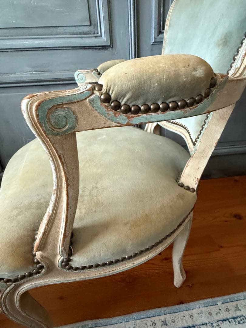 フレンスアンティーク　ルイ15世アームチェア　サロンチェア