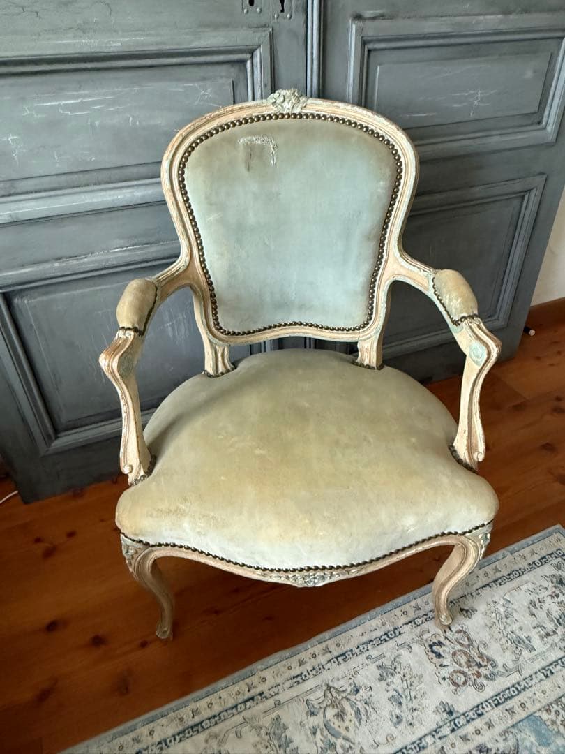フレンスアンティーク　ルイ15世アームチェア　サロンチェア