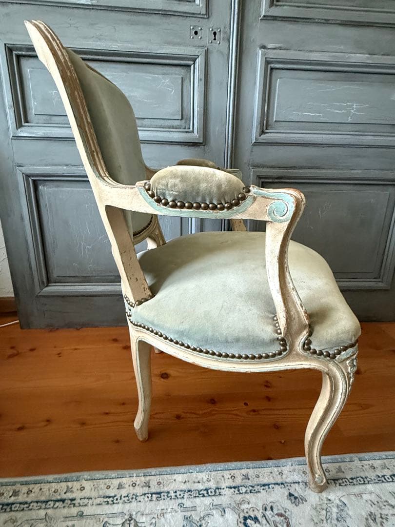 フレンスアンティーク　ルイ15世アームチェア　サロンチェア