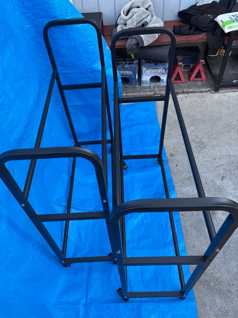 移動式スチールタイヤラック キャスター付き 中型２個セット